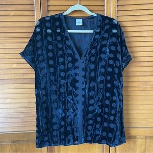 CAbi Spot On Velvet Burnout Blouse
